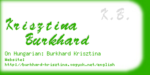 krisztina burkhard business card